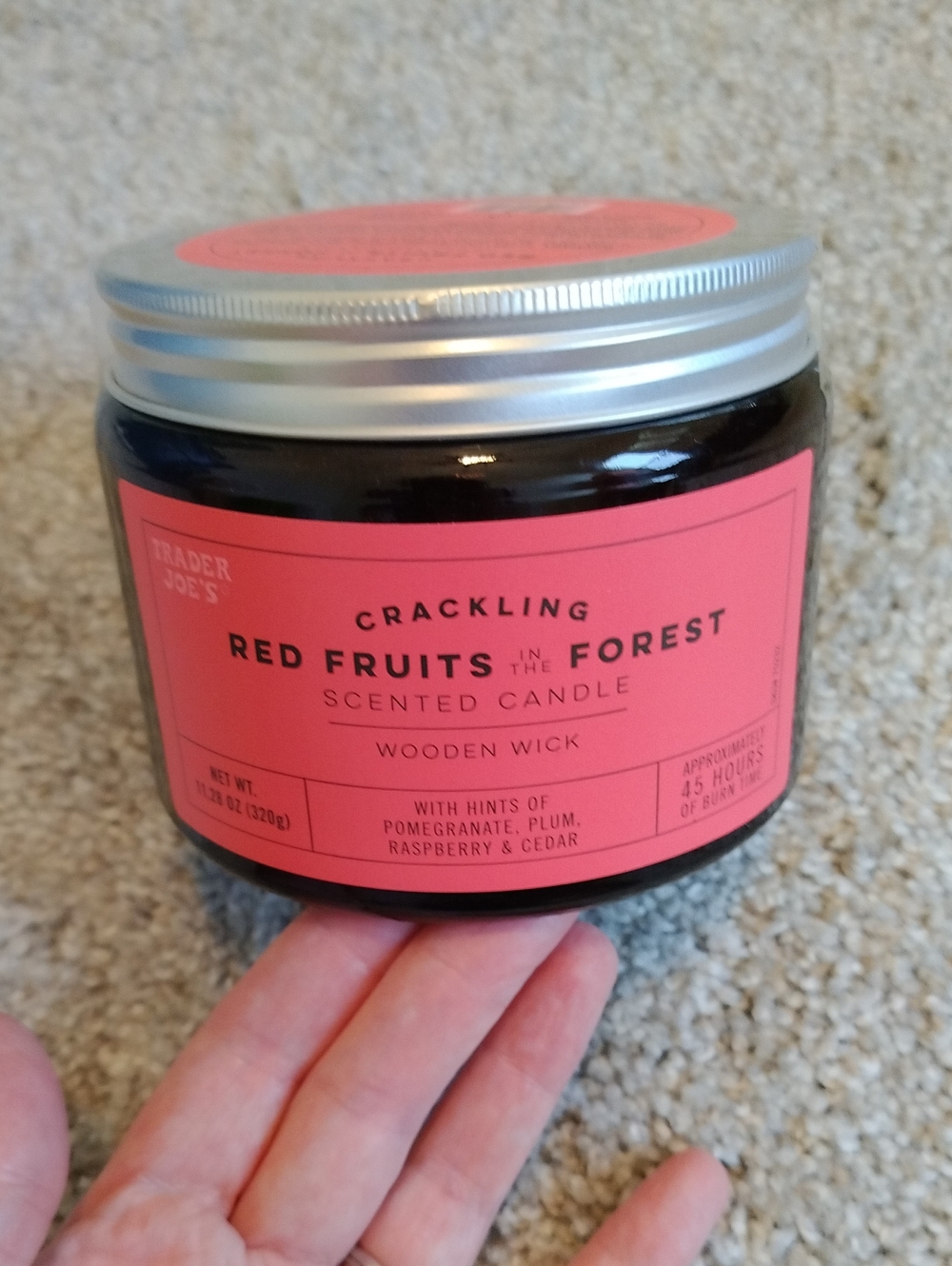 TJ's Crackling Red Fruits in the Forest Scented Candle With Wooden Wick
